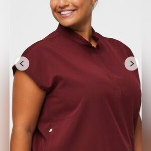 FIGS Rafaela Oversized Scrub Top, Burgundy